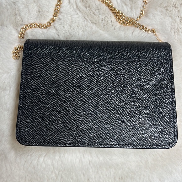 Coach black leather cross body bag with heavy gold chain - Picture 4 of 12